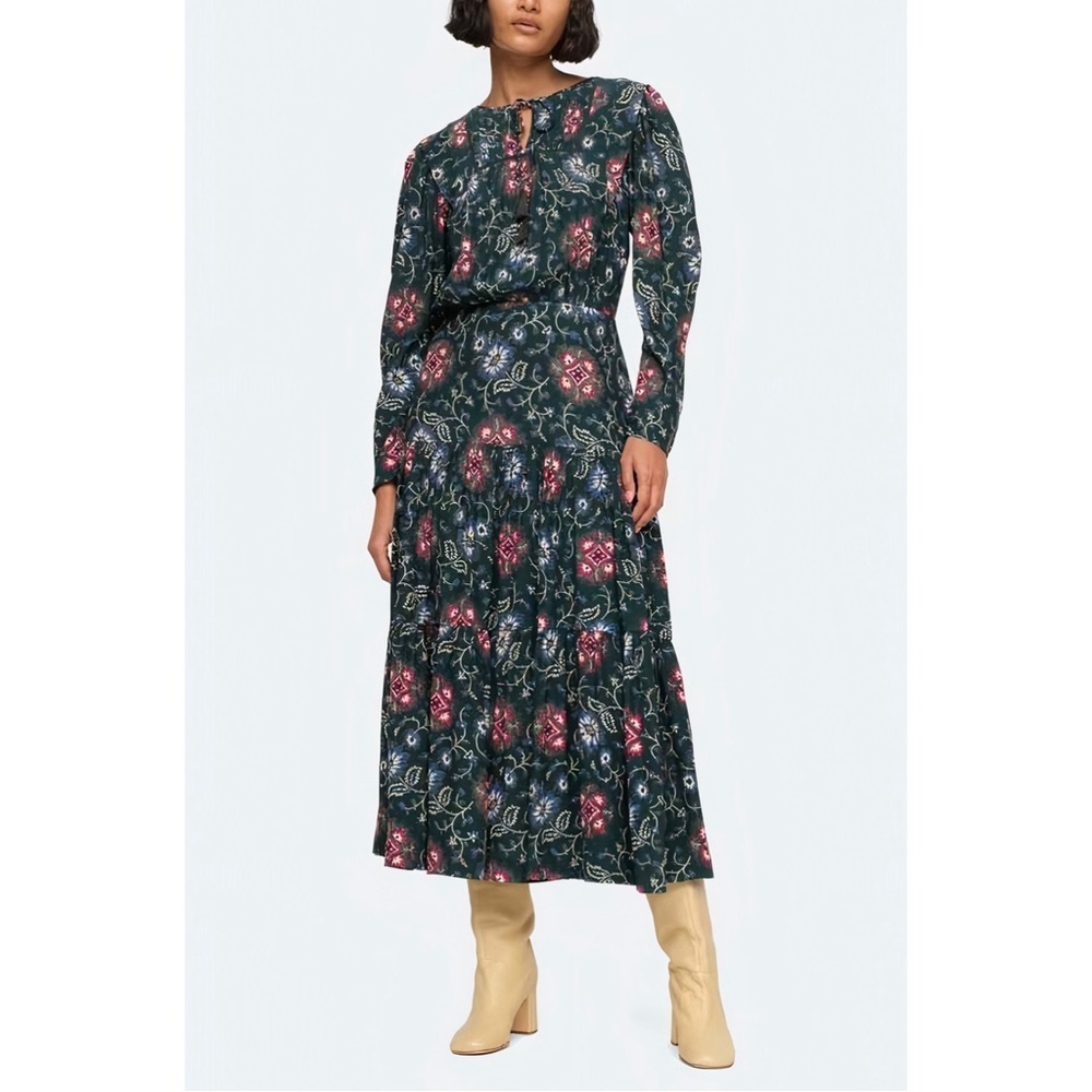 NWT SEA New York Maxi Long-Sleeve Green Floral Robina Dress